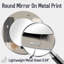 Formes noires avec mélange minimaliste abstrait gris - miroir mural rond moderne, impression métallique-1783569238