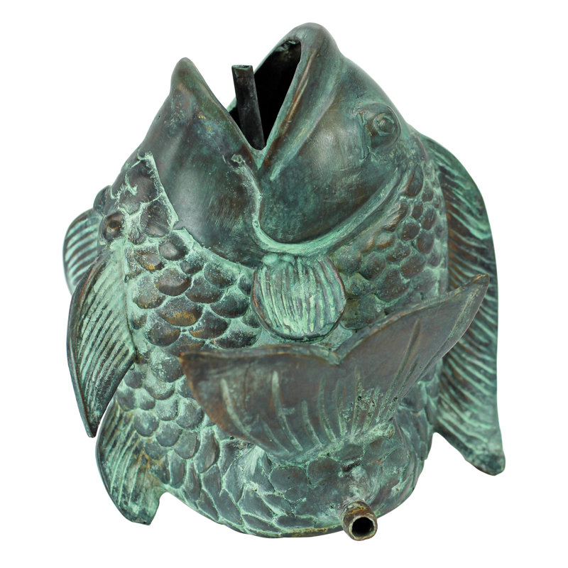 Dancing Koi Small Asian Dancing Fish Cast Spitting Garden Statue
