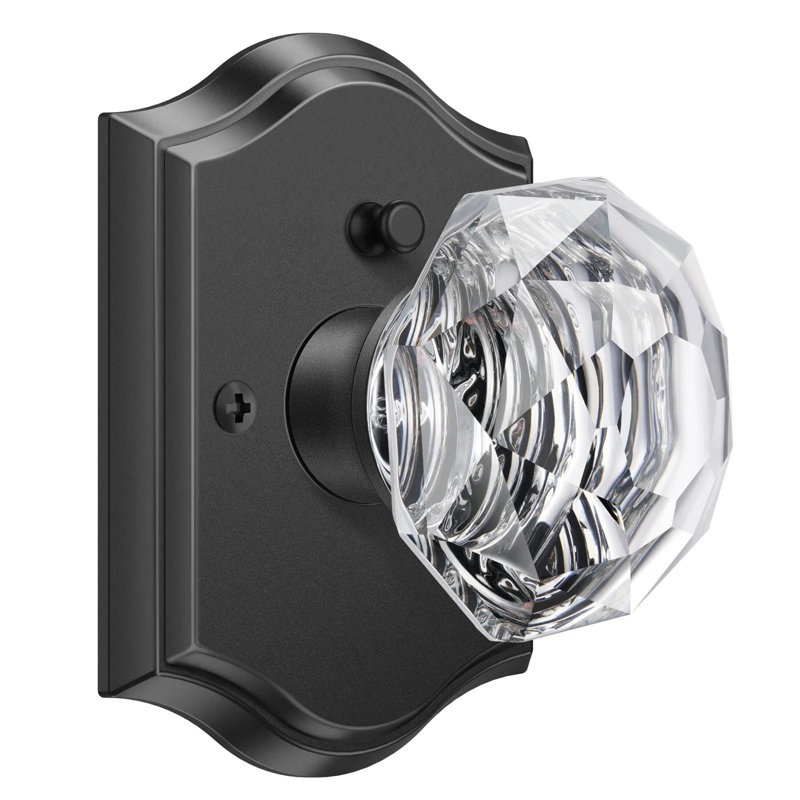 Crystal Privacy Door Knobs With Arch Rosette