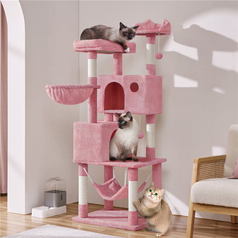 Daughtry 64.5" H Multi-Level Cat Tree, Pink