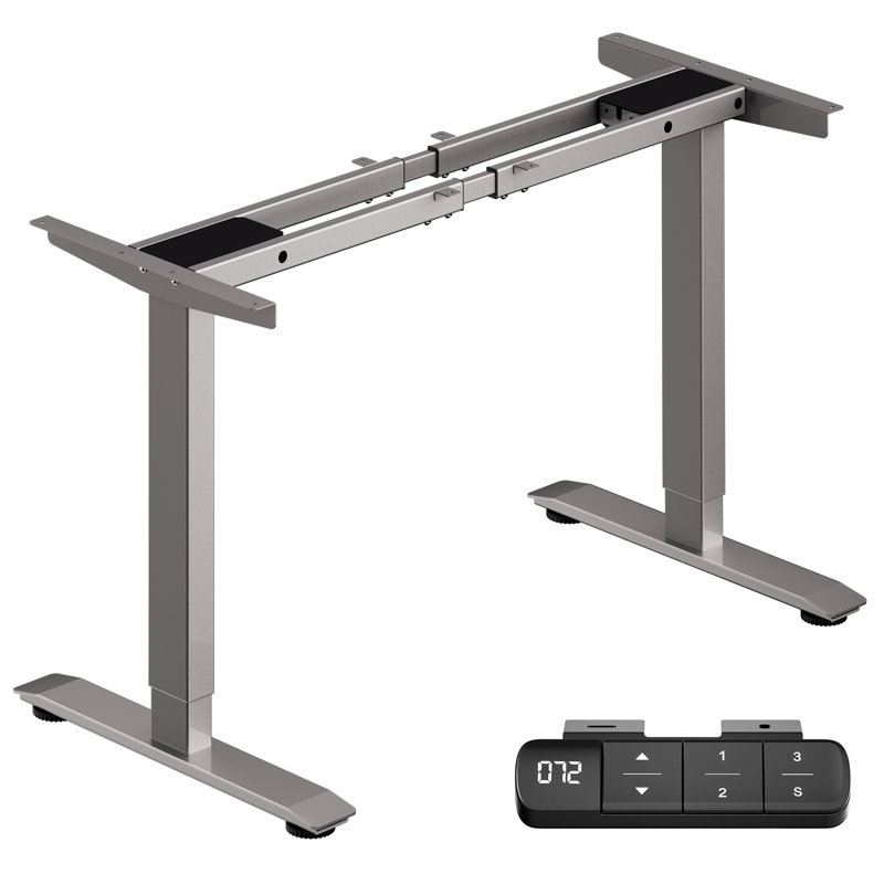 Structure de bureau électrique à deux moteurs avec contrôleur de mémoire, pieds de table de bureau d'ordinateur réglables jusqu'à 47,3 po pour bureau à domicile, montage rapide