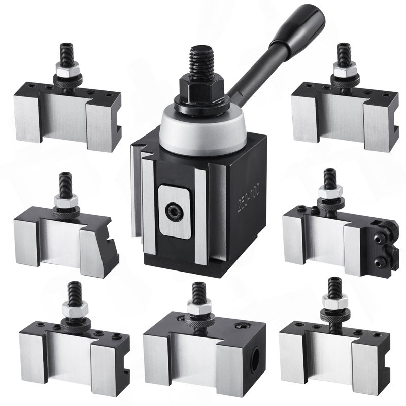 Ensemble de poteaux pour outils à changement rapide 8 pièces pour porte-outils pour mini tour de 6 à 12 po