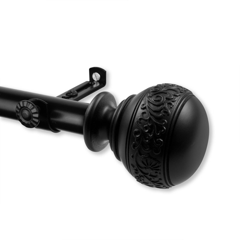 Tringle à rideaux simple Solon, 28 po à 48 po, Noir