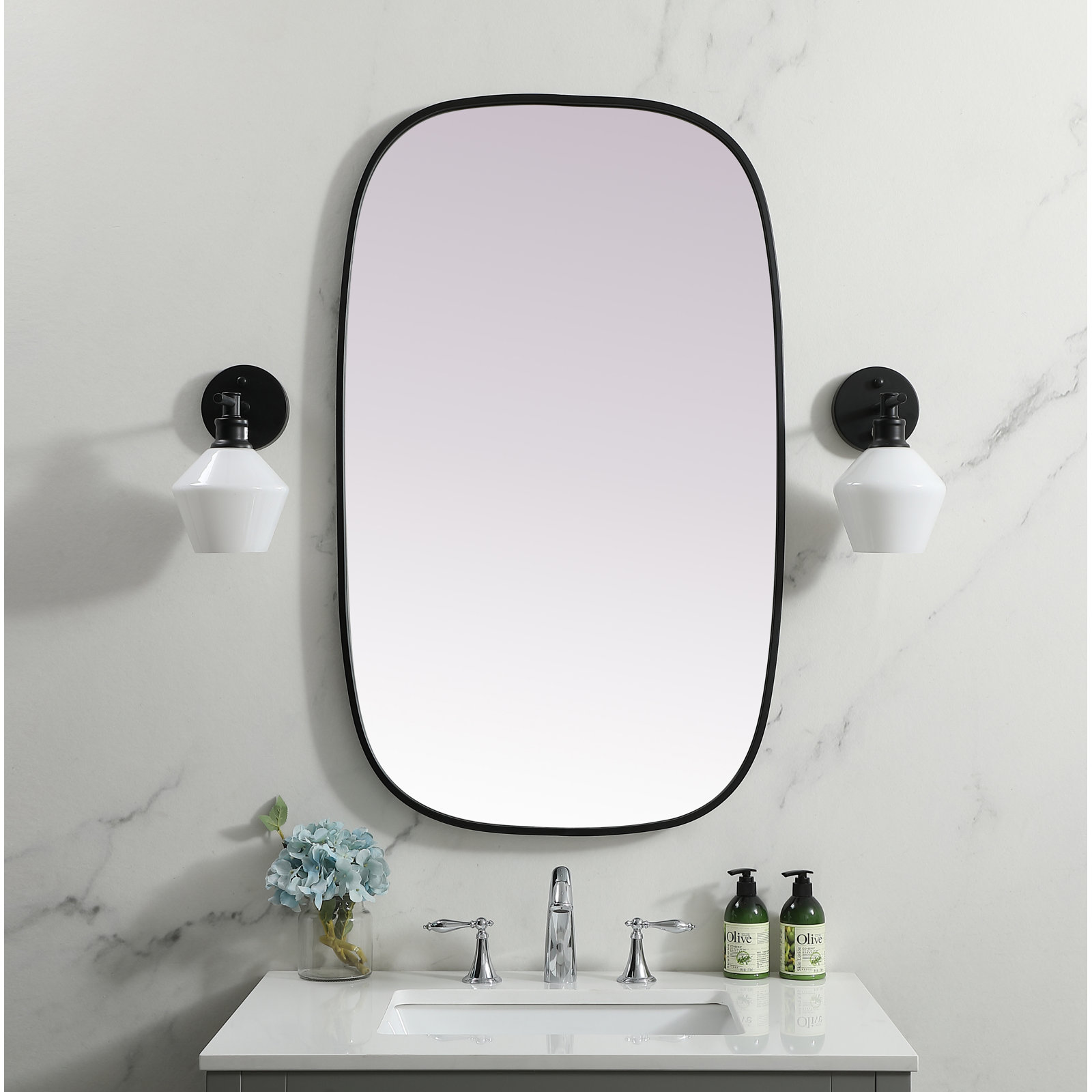 Sabine Accent Mirror, Black, 40" x 24"