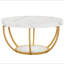 Table basse ronde moderne, table basse à 2 niveaux de 31,7 po avec pieds en faux marbre et métal doré, table d'appoint circulaire pour table de salon