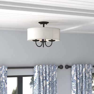 Lampert Linen Blend Semi Flush Mount