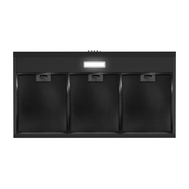 Streamline 36 in. Cosenza Ductless Undermount 80 CFM Range Hood in Grit Black with Mesh Filters, Push Button Control, LED Light
