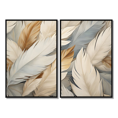 Plumes Feathery II - décorations murales grandes plumes