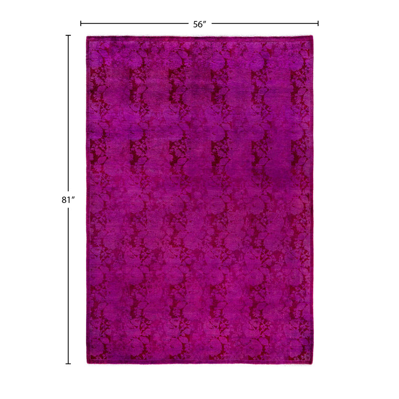 Overdyed One-of-a-Kind 4' 8" X 6' 9" Hand Knotted Area Rug