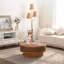 Table basse ronde avec couvercle rabattable