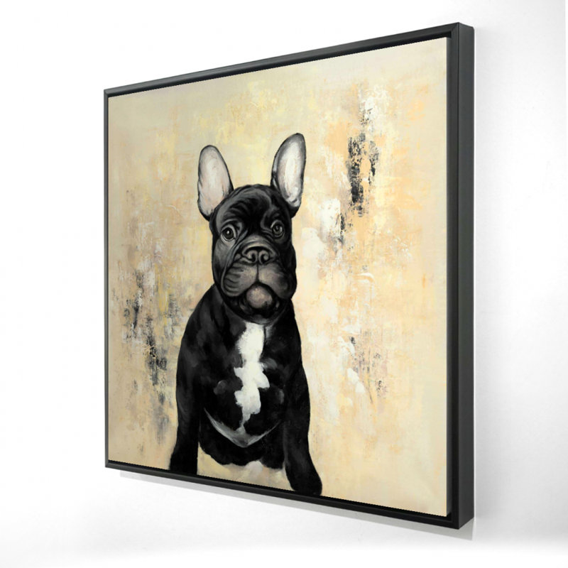 Toile de chambre à coucher bouledogue français noir | Art mural Home Decor