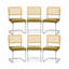 Ensemble de 2 chaises de salle à manger Modern Velvet, dossier en rotin et base chromée, vert Oliver-1319906386
