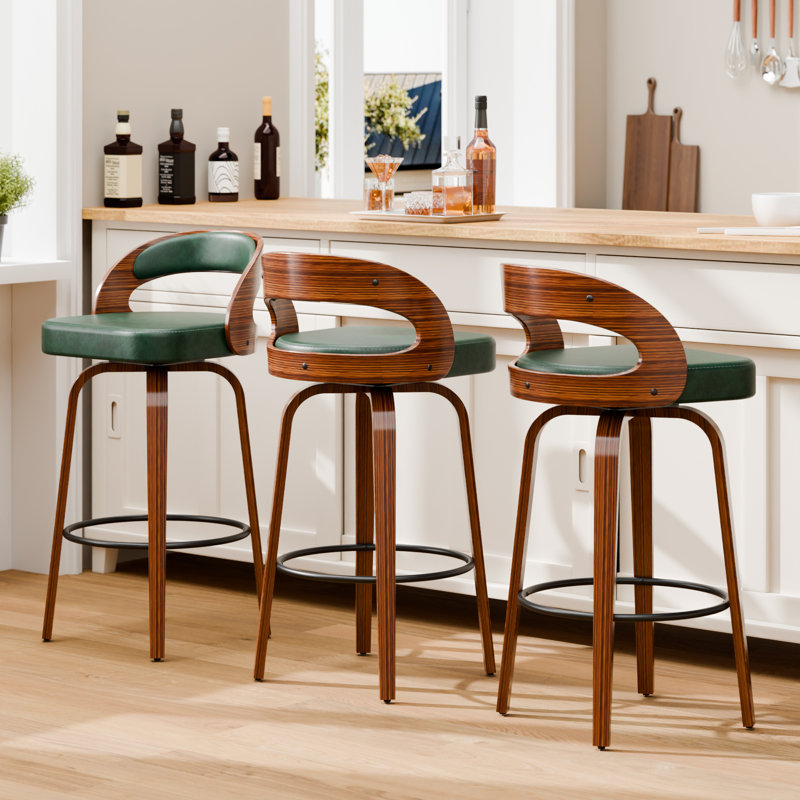 Ensemble de 2 tabourets de bar pivotants 29,2 po, Vert, 2