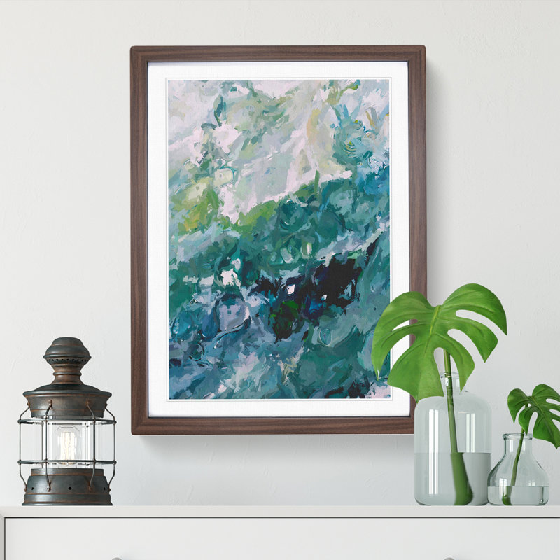 Vision Of Beauty Abstract - Single Picture Frame Painting, 46cm H x 34cm W x 2cm D, Walnut Framed