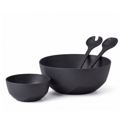 Silueta Serving Bowl, Salad Server, 3-Piece Set - Nordic Black