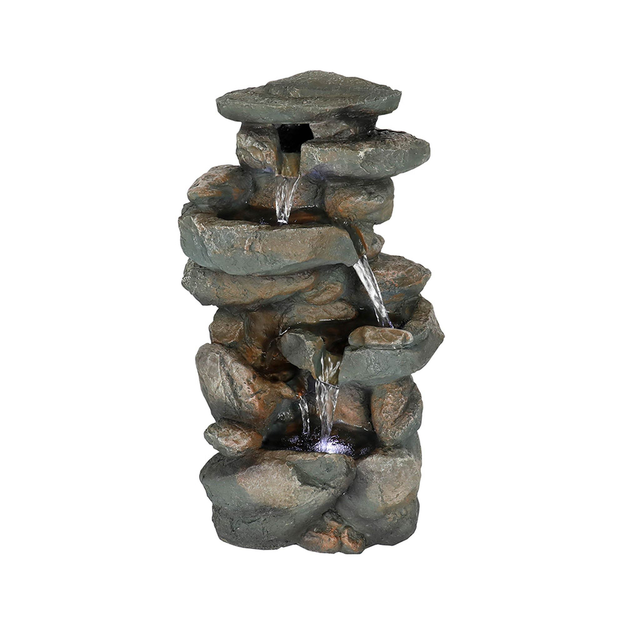 Loon Peak® Betsabeth Weather Resistant Table Top Fountain with Light ...