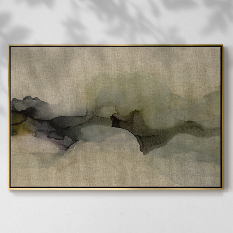 «When It Rains It Pours», reproduction sur toile tendue, H 27 po x l 41 po x P 2 po, Toile avec cadre flottant or