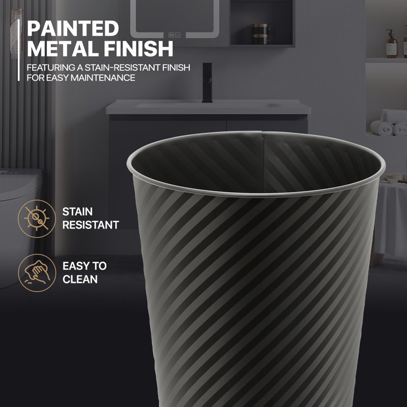 1.3 Gallon Trash Can Metal Wastebaskets Waste Basket Recycling Garbage Container Bin for Home Office