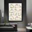 Décoration murale de luxe avec cadre en bois noir, ensemble de lapins dessinés à l'encre noire-598323788