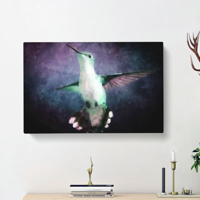 Hummingbird Bird In Flight - Wrapped Canvas
