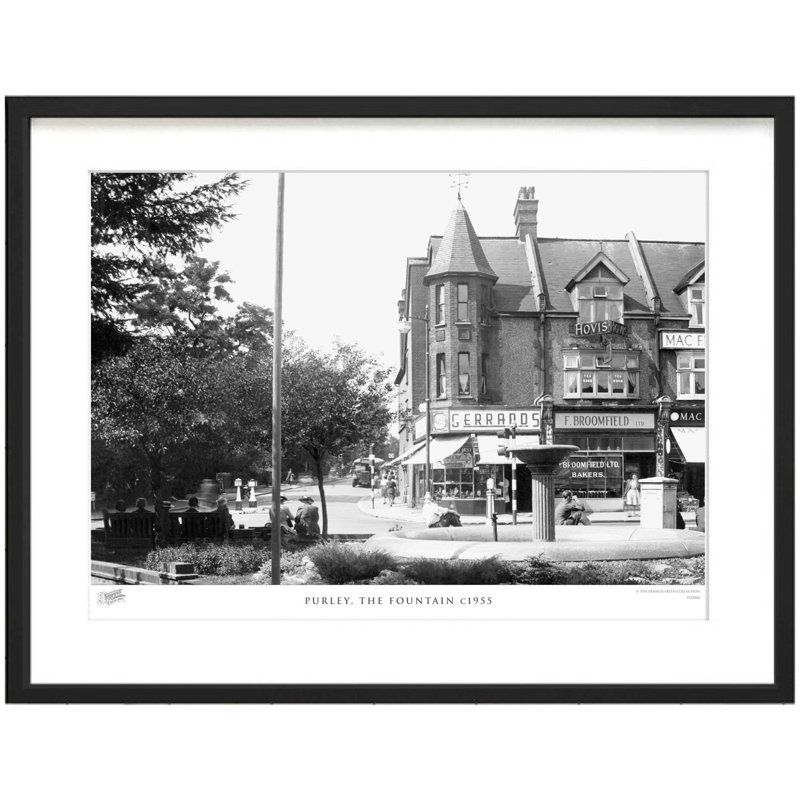 Purley, The Fountain C1955 by Francis Frith - Single Picture Frame Print, 40cm H x 50cm W x 2.3cm D