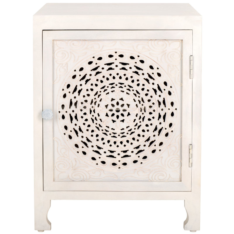 Table de chevet Farrux en blanc délavé