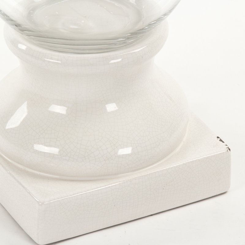 Arnaldo Glass Urn Planter, 20.5" H x 12.5" W x 12.5" D