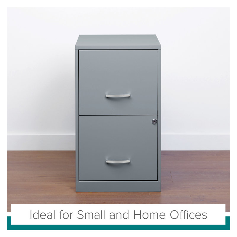 Platinum Gray 18" Deep 2-Drawer Lockable Metal File Cabinet