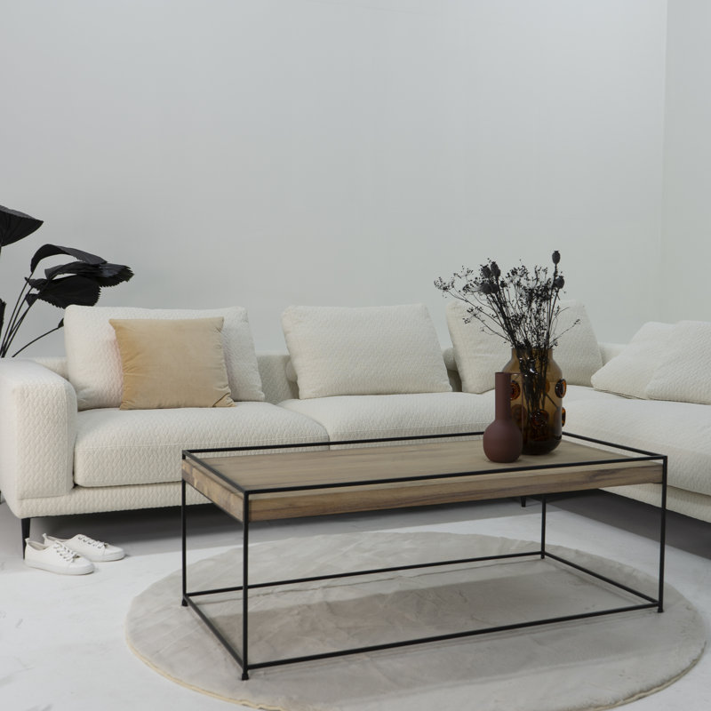 Lanette Four Leg Coffee Table, Oak, 46cm H x 120cm W x 120cm D