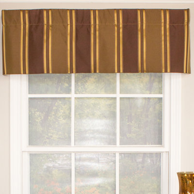 Cotton Blend Striped Tailored Window Valance