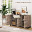 Buffet industriel avec rangement grain de bois brun