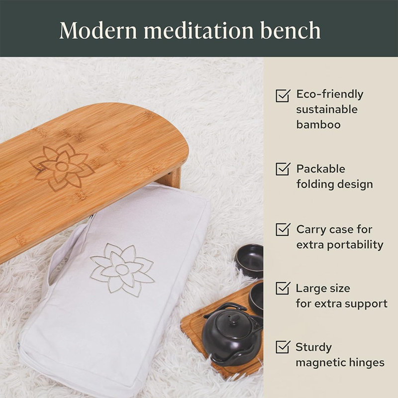 Banc de méditation pliant - Tabouret en bambou à genoux