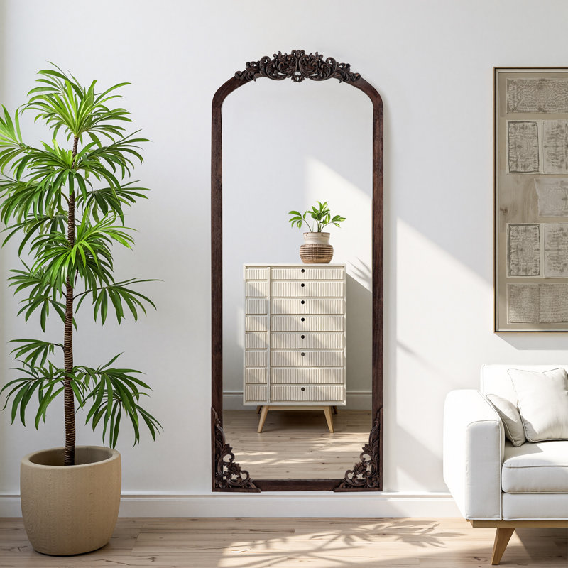 Miroir d'appoint mural Alexiyah, 64" x 21", Gris anthracite