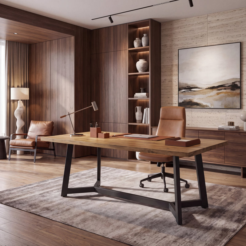 Solid Wood Executive Desk