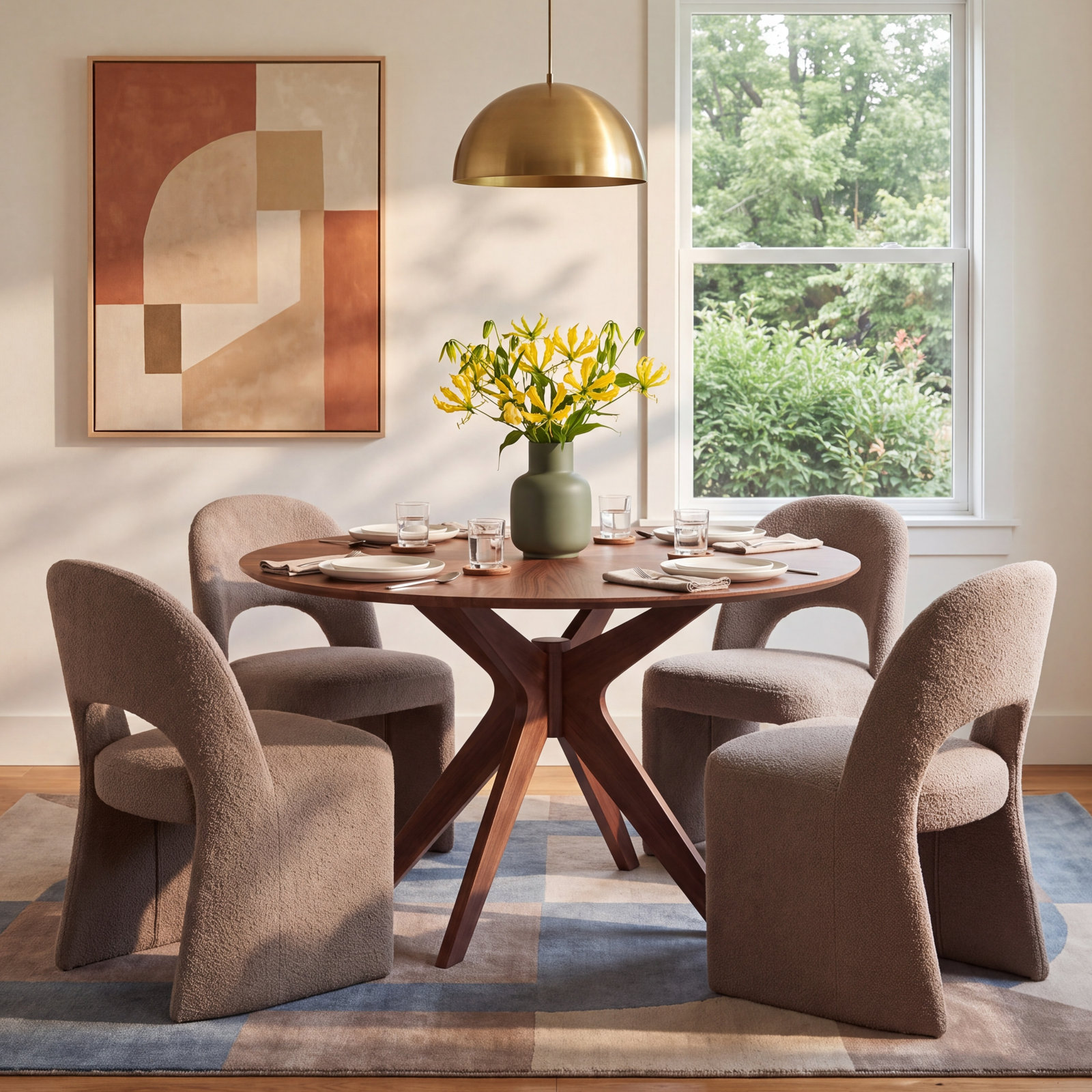 Fenway 47" Dining Table, Walnut Top/Walnut Base