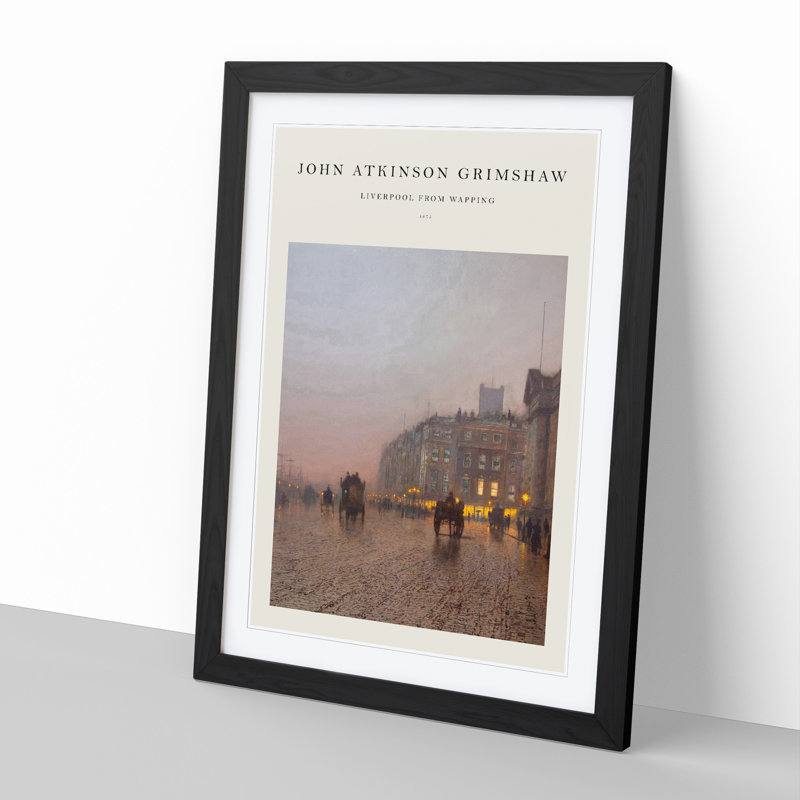 Street Scene by John Atkinson Grimshaw - Single Picture Frame Print, Black Framed, 65cm H x 48cm W x 2cm D