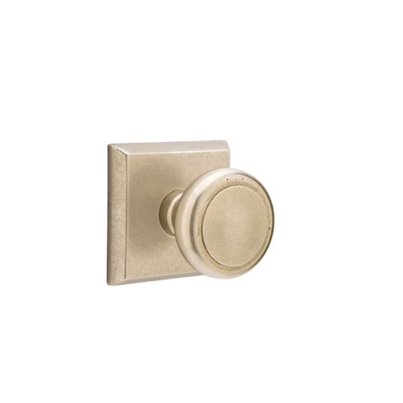 Ensemble de faux boutons Emtek avec bouton de rosette et butte # 6 Sandcast, Cascade bronze blanc