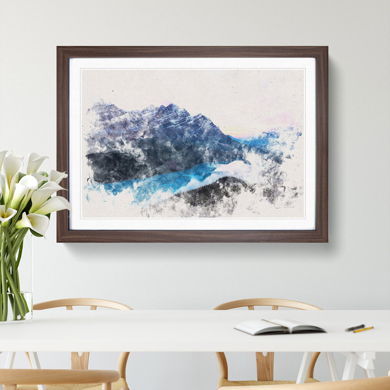 Peyto Lake in Alberta Canada - Picture Frame Painting Print, 62cm H x 87cm W x 2cm D, Walnut Framed