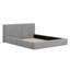 Grand lit plateforme tapissier en velours grand format avec base solide-487837100
