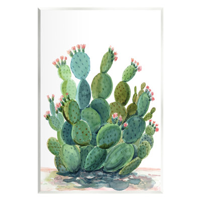 " Botanical Desert Prickly Pear Cactus " by Cherish Flieder