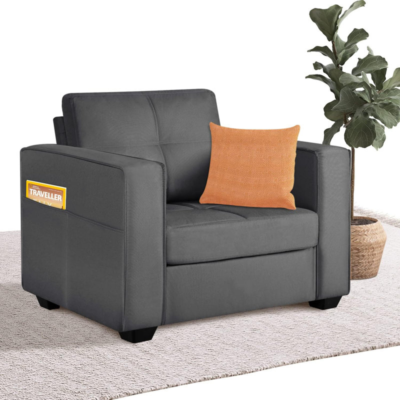 Fauteuil d'appoint Cozy, Lin gris