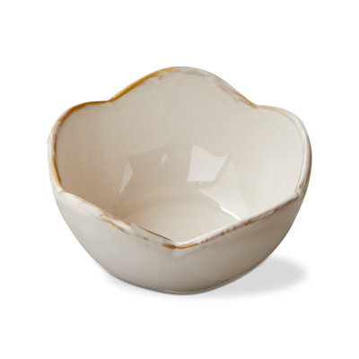 Petal Dip Bowl Small Cream Ceramic Everyday 3 Oz
