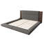 Lit plateforme tapissier de plancher avec tête de lit et tablette de chevet, aucun sommier nécessaire-472395206