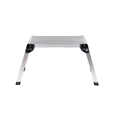Folding Aluminum Work Platform, Heavy Duty Stool Ladder With 330 Lbs Load Capacity, Non-Slip Feet For Safety And Versatility