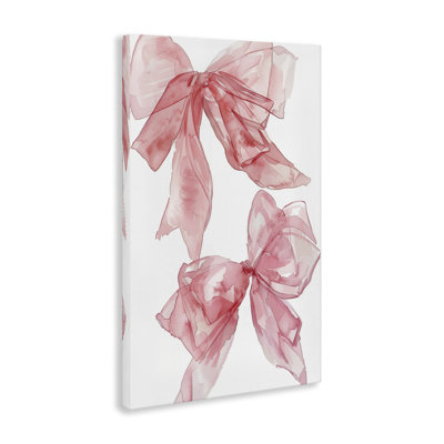 Sheer Pastel Pink Bows Canvas, design by LSR Design Studio