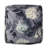 Large Square Pouf, Flower Print On Gray