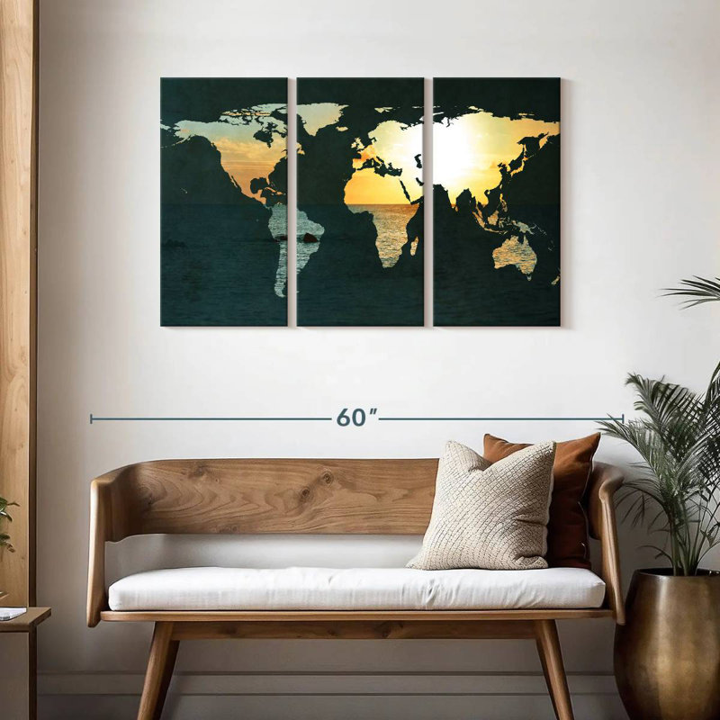 Aliaz Coastal Map, 28" H x 45" W