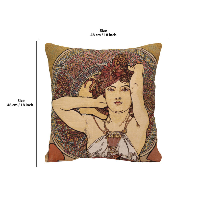 Mucha Amethyste I European Cushion Covers, Yellow Woman 4