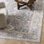 Tapis gris foncé / beige noué à la main Oushak-24167977