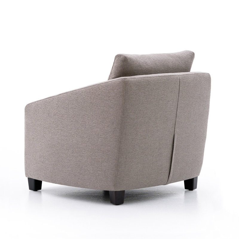 Fauteuil en polyester de 86,36 cm de large Lininger, Gris foncé